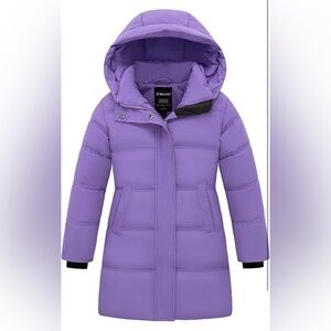 wantdo Girls’Winter Coat Long Puffer Jacket Warm Waterproof Parka with Hood